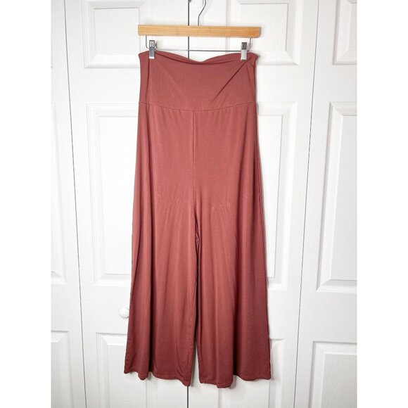 Hatch Anise Red Strapless Wide Leg Maternity Jumpsuit Women's Size